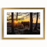 Gold-framed landscape artwork featuring a serene countryside scene with rolling hills and a clear blue sky, perfect for enhancing home decor aesthetics.