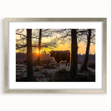 Elegant silver-framed landscape art featuring a serene countryside scene with vibrant greens and soft blues, ideal for home decor and enhancing interior aesthetics.