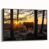 Framed canvas artwork depicting serene countryside landscapes, featuring lush green hills and a vibrant blue sky, presented in a sleek black frame for elegant home decor.