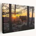 Stretched canvas artwork depicting a serene countryside landscape, showcasing rolling hills and a vibrant sky, ideal for home decor and art lovers.