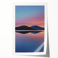 Vibrant rolled print depicting a serene landscape with lush green fields under a blue sky, designed for home decor, elegantly packaged in a protective tube.