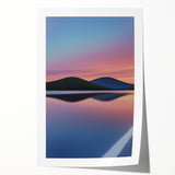 Vibrant rolled print depicting a serene landscape with lush green fields under a blue sky, designed for home decor, elegantly packaged in a protective tube.