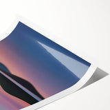 Colorful landscape print showcasing rolling fields under a bright blue sky, beautifully rolled for shipping in a protective cardboard tube, ideal for home decor.