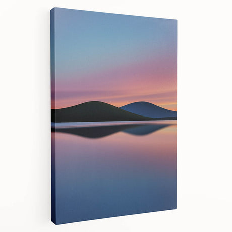 Vibrant stretched canvas artwork depicting a serene landscape of lush green fields under a bright blue sky, showcasing rich colors and intricate details ideal for home decor.