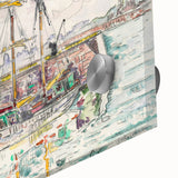 Modern Wall Art: Nautical Scene at Saint-Malo Harbor, Abstract Style
