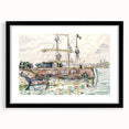 Modern Wall Art: Nautical Scene at Saint-Malo Harbor, Abstract Style
