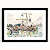 Modern Wall Art: Nautical Scene at Saint-Malo Harbor, Abstract Style