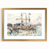 Modern Wall Art: Nautical Scene at Saint-Malo Harbor, Abstract Style