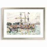 Modern Wall Art: Nautical Scene at Saint-Malo Harbor, Abstract Style