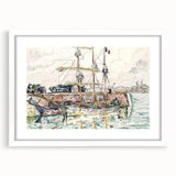 Modern Wall Art: Nautical Scene at Saint-Malo Harbor, Abstract Style