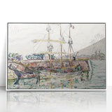 Modern Wall Art: Nautical Scene at Saint-Malo Harbor, Abstract Style