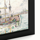 Modern Wall Art: Nautical Scene at Saint-Malo Harbor, Abstract Style