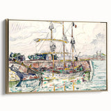Modern Wall Art: Nautical Scene at Saint-Malo Harbor, Abstract Style