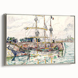 Modern Wall Art: Nautical Scene at Saint-Malo Harbor, Abstract Style