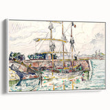Modern Wall Art: Nautical Scene at Saint-Malo Harbor, Abstract Style