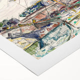 Modern Wall Art: Nautical Scene at Saint-Malo Harbor, Abstract Style