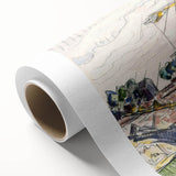 Modern Wall Art: Nautical Scene at Saint-Malo Harbor, Abstract Style