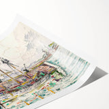 Modern Wall Art: Nautical Scene at Saint-Malo Harbor, Abstract Style