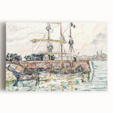 Modern Wall Art: Nautical Scene at Saint-Malo Harbor, Abstract Style