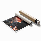 Extra large rolled print featuring close-up floral elements in natural colors, suitable for classy bathroom wall art.