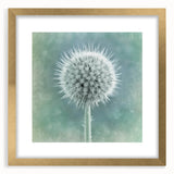 Extra large abstract art print featuring textured floral motifs in muted earth tones, framed in gold.