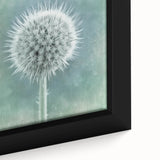 Framed canvas featuring a close-up of colorful, textured flowers on a black background, ideal for living room decor.