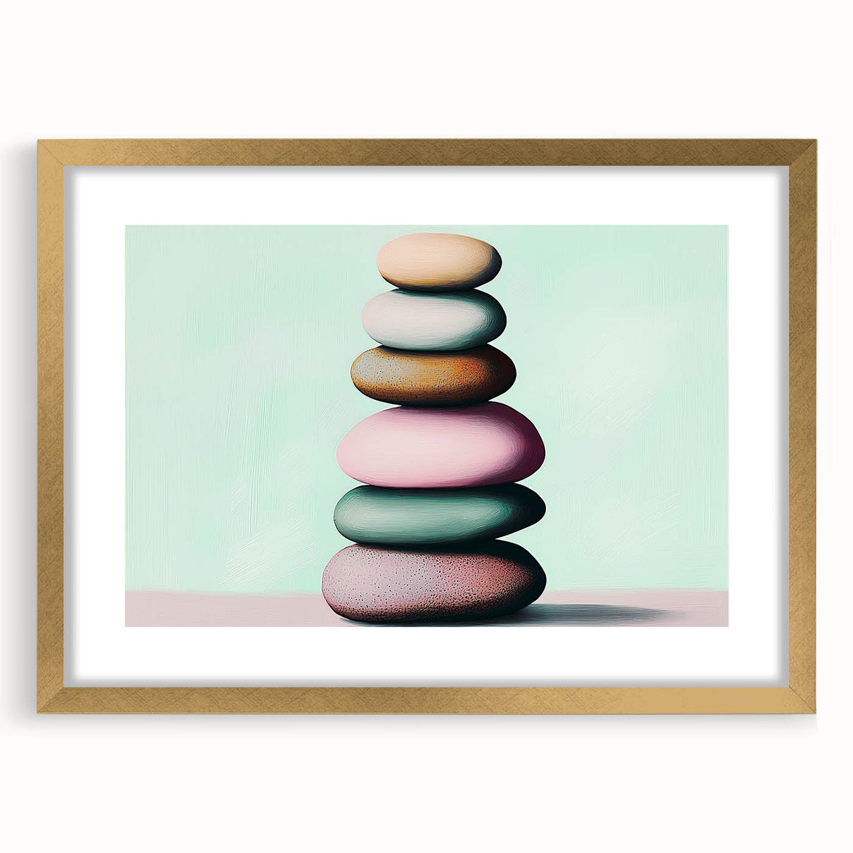 Extra large abstract art print with textured patterns in gold and white tones, framed, ideal for living room decor.