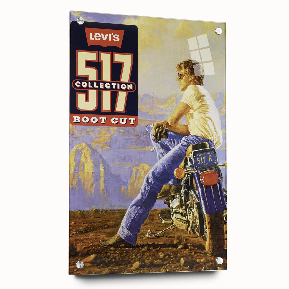 Vintage Levi’s 517 Boot Cut Ad | Retro Motorcycle Art Print
