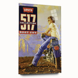Vintage Levi’s 517 Boot Cut Ad | Retro Motorcycle Art Print