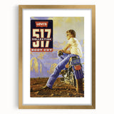 Vintage Levi’s 517 Boot Cut Ad | Retro Motorcycle Art Print