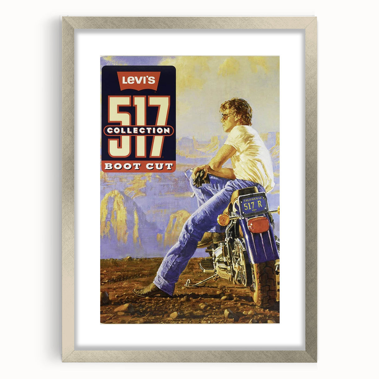 Vintage Levi’s 517 Boot Cut Ad | Retro Motorcycle Art Print