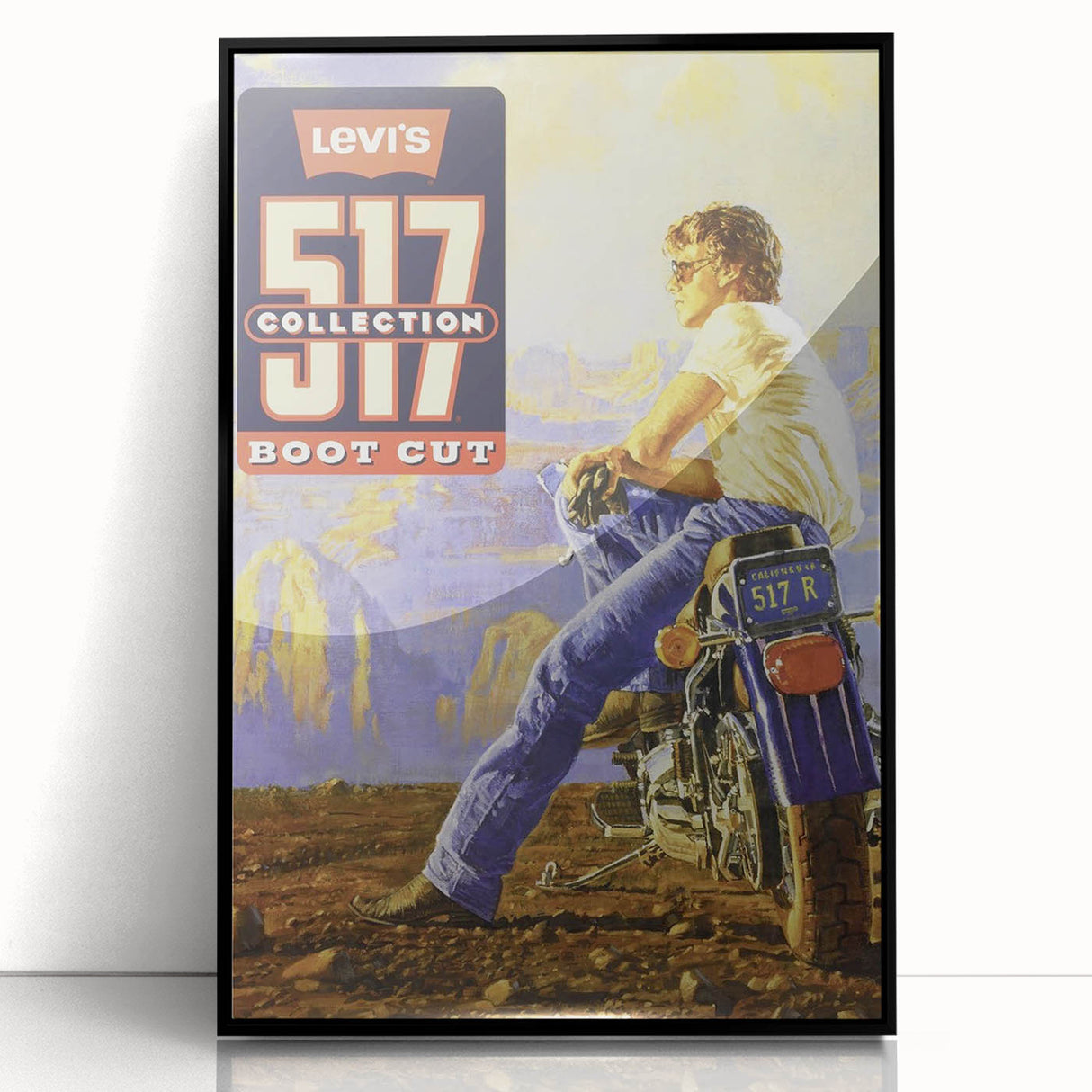Vintage Levi’s 517 Boot Cut Ad | Retro Motorcycle Art Print