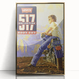 Vintage Levi’s 517 Boot Cut Ad | Retro Motorcycle Art Print