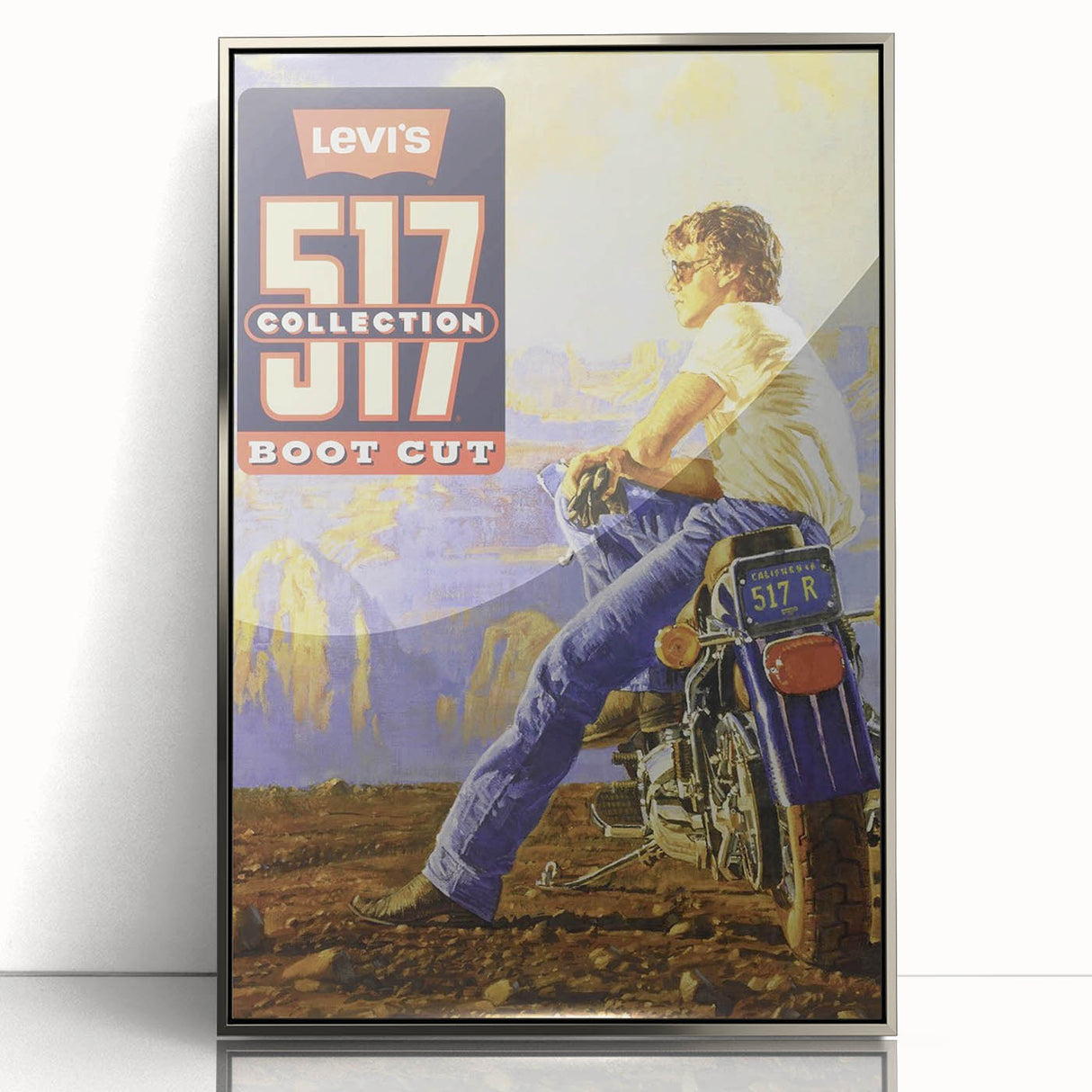 Vintage Levi’s 517 Boot Cut Ad | Retro Motorcycle Art Print