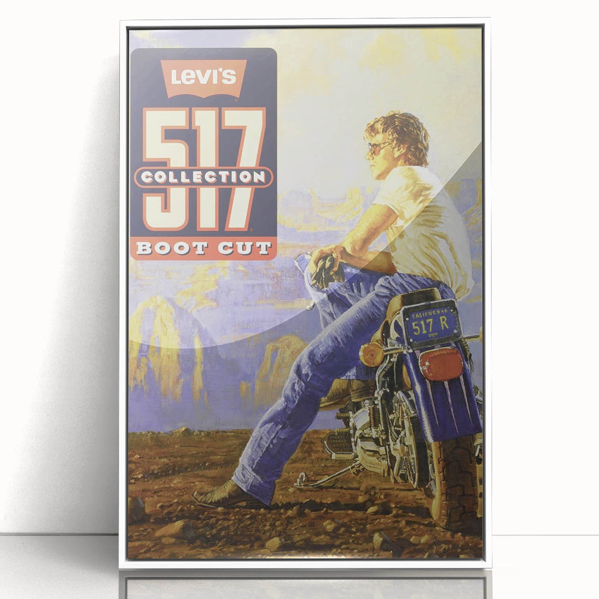 Vintage Levi’s 517 Boot Cut Ad | Retro Motorcycle Art Print