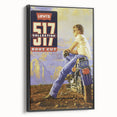 Vintage Levi’s 517 Boot Cut Ad | Retro Motorcycle Art Print