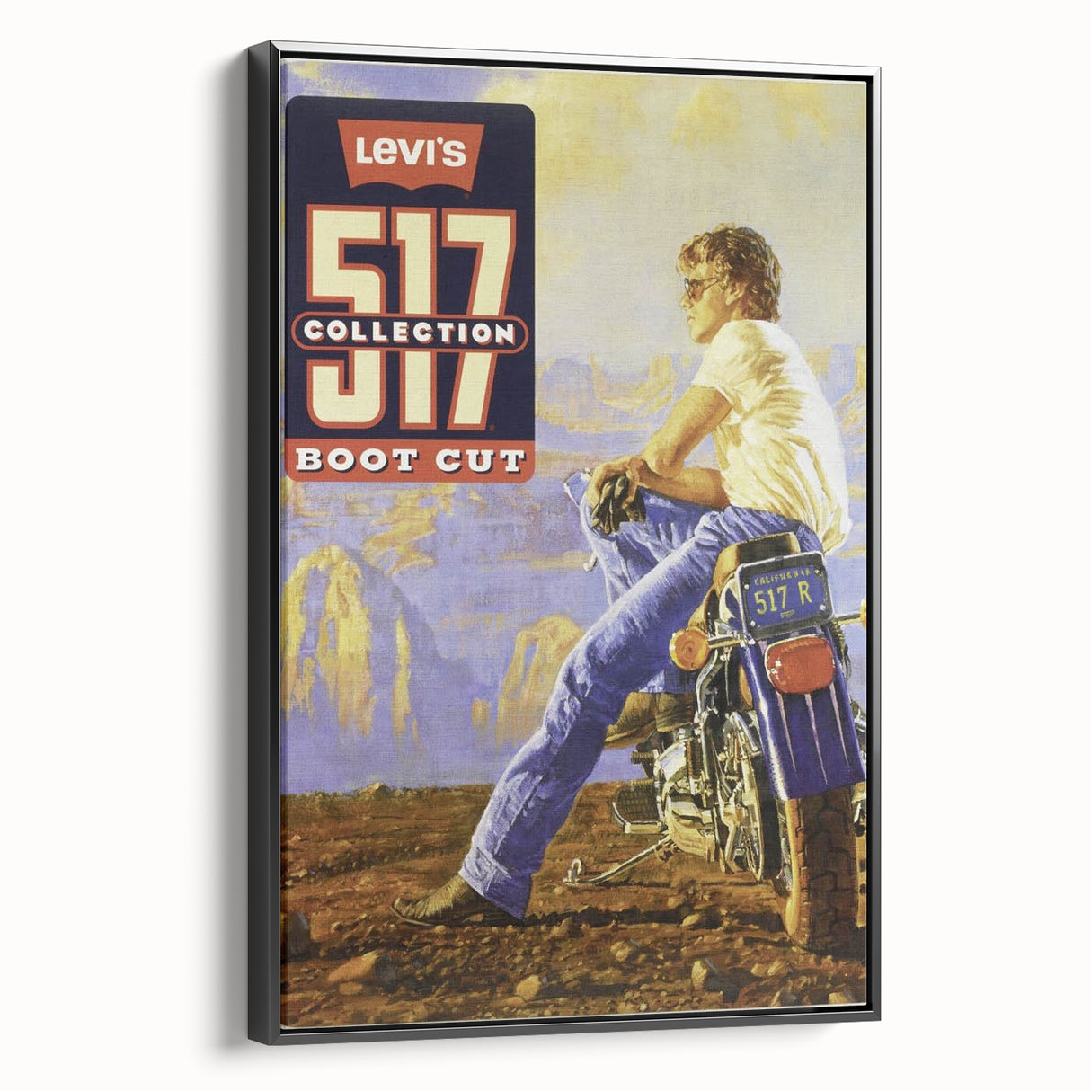 Vintage Levi’s 517 Boot Cut Ad | Retro Motorcycle Art Print