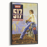 Vintage Levi’s 517 Boot Cut Ad | Retro Motorcycle Art Print