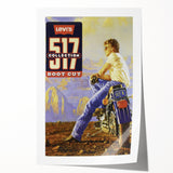 Vintage Levi’s 517 Boot Cut Ad | Retro Motorcycle Art Print