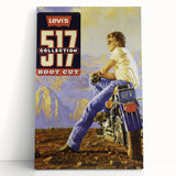 Vintage Levi’s 517 Boot Cut Ad | Retro Motorcycle Art Print