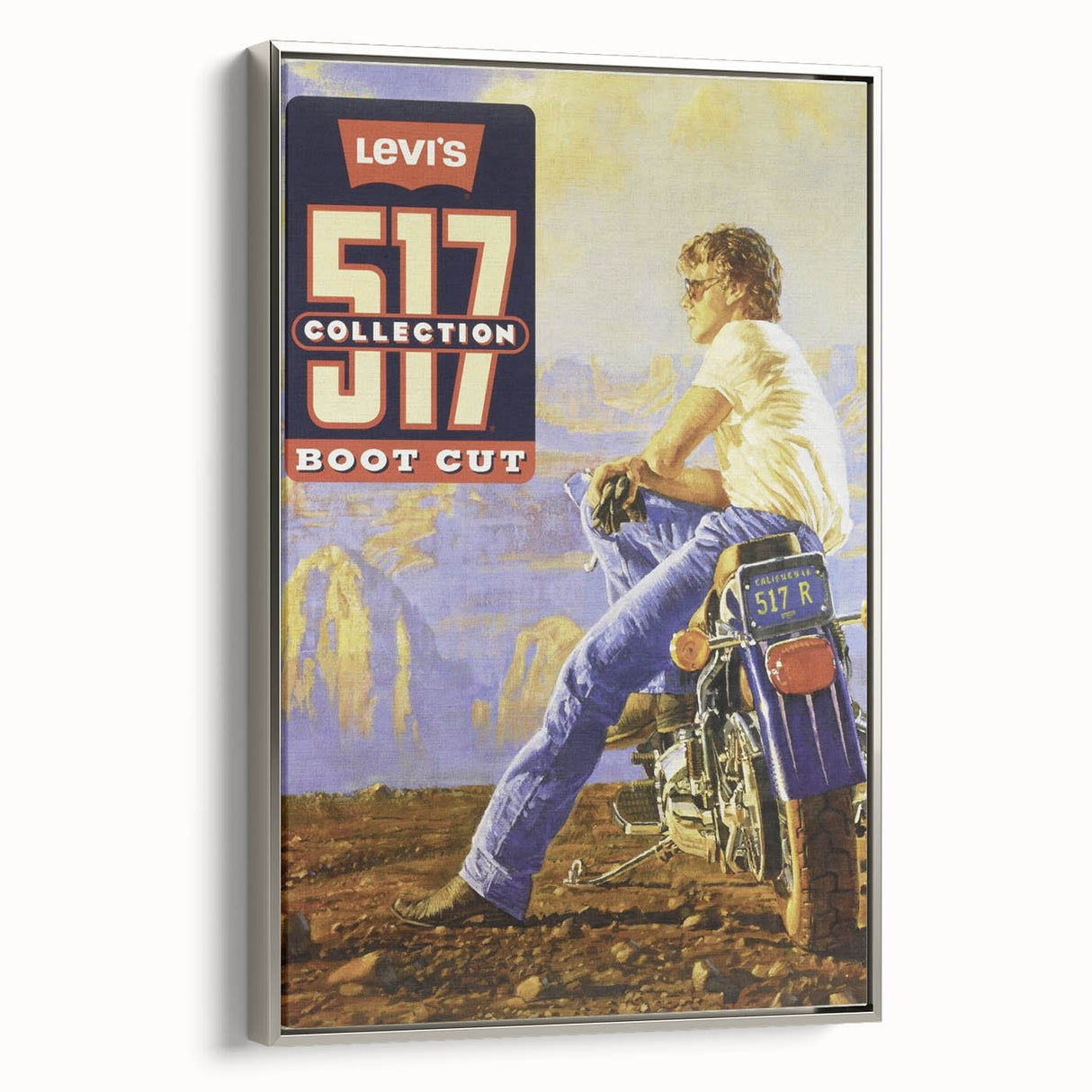 Vintage Levi’s 517 Boot Cut Ad | Retro Motorcycle Art Print