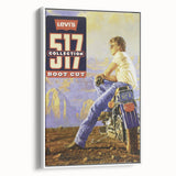 Vintage Levi’s 517 Boot Cut Ad | Retro Motorcycle Art Print