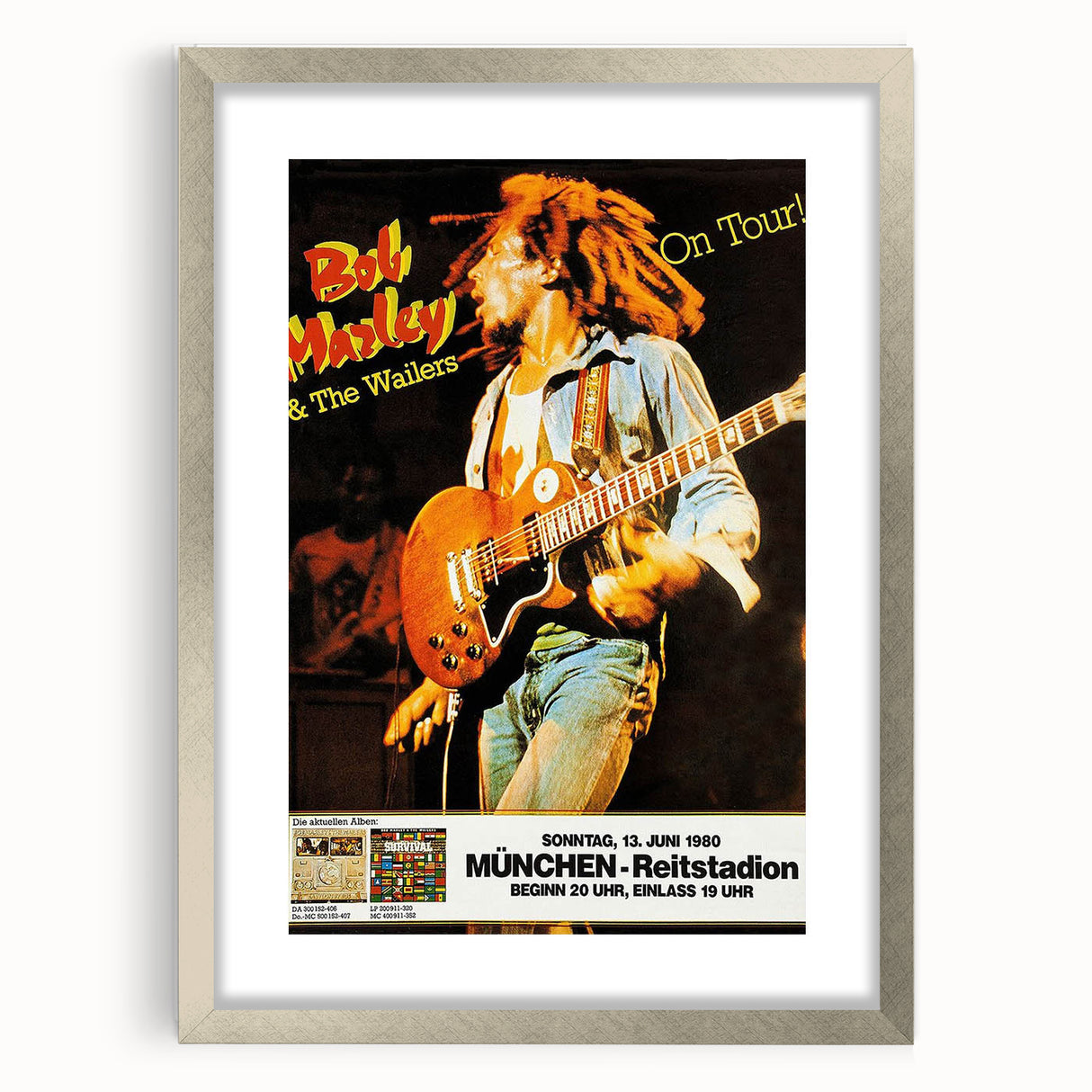 Vintage Bob Marley & The Wailers 1980 Concert Poster - Retro Music Art