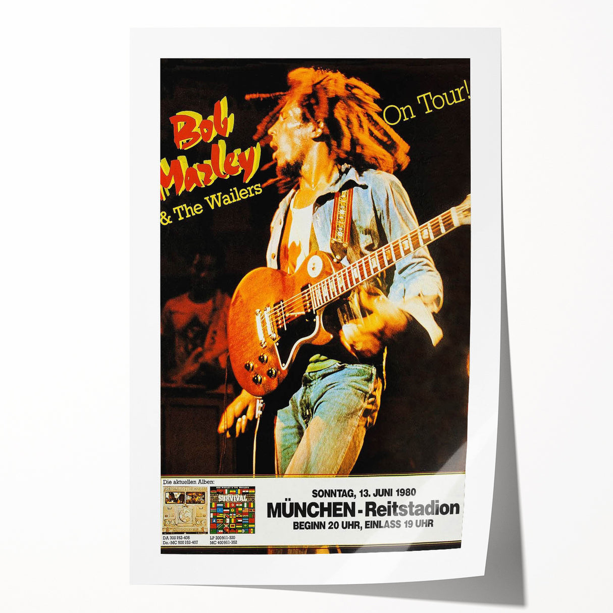 Vintage Bob Marley & The Wailers 1980 Concert Poster - Retro Music Art