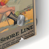 Vintage Indiana Dunes Beaches Poster | Retro South Shore Line Art