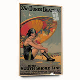 Vintage Indiana Dunes Beaches Poster | Retro South Shore Line Art
