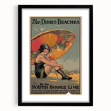 Vintage Indiana Dunes Beaches Poster | Retro South Shore Line Art