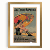 Vintage Indiana Dunes Beaches Poster | Retro South Shore Line Art