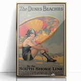 Vintage Indiana Dunes Beaches Poster | Retro South Shore Line Art