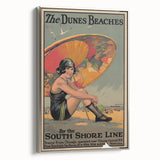 Vintage Indiana Dunes Beaches Poster | Retro South Shore Line Art